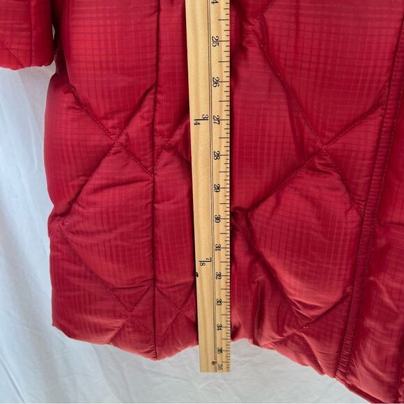Eddie Bauer 650 Down Parka Sz L Red Long Puffer Jacket Hooded - Picture 16 of 16